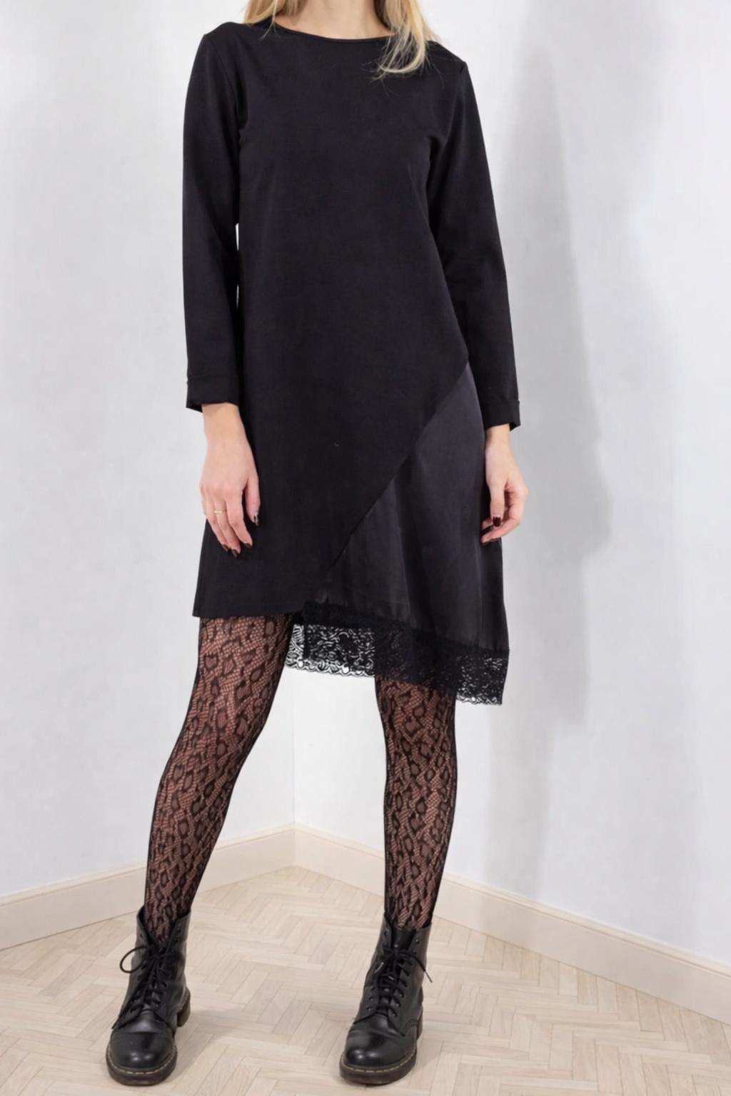 Abito con raso e pizzo Detail