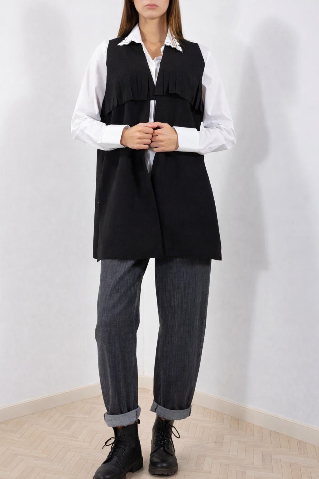 Gilet panno frange Mark