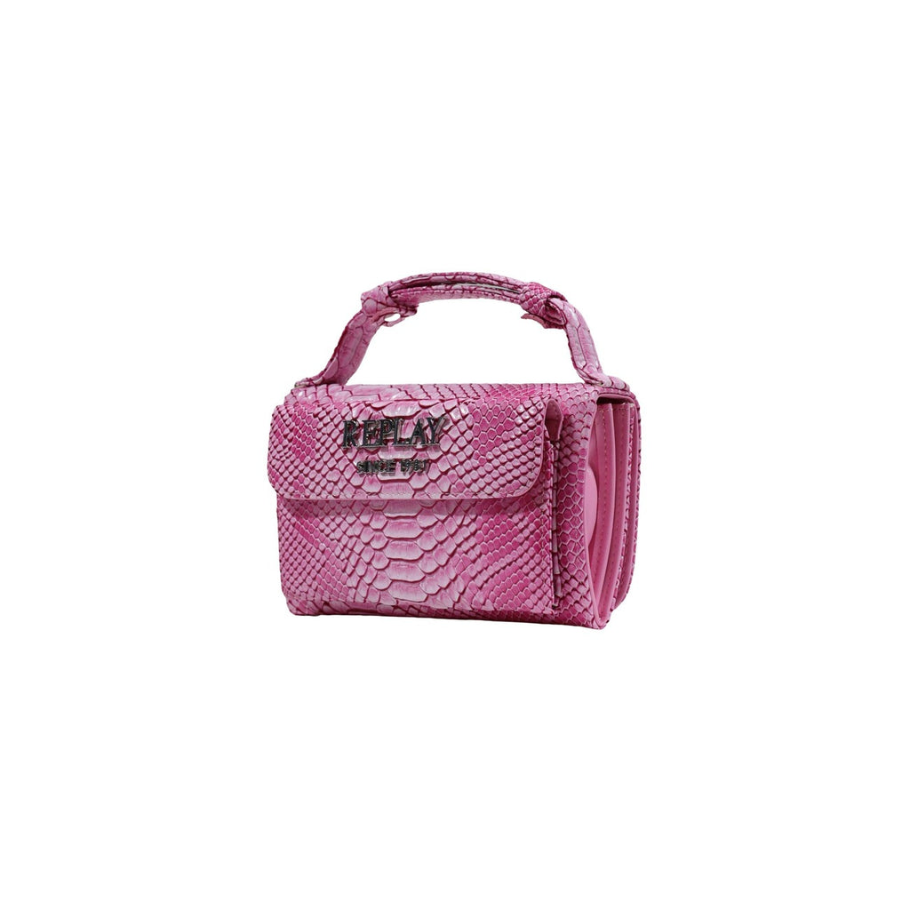 Borsa mini fucsia effetto pitonato