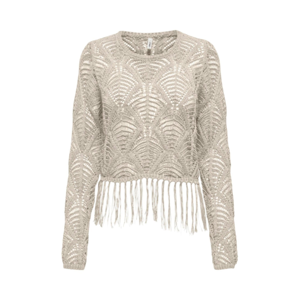 Maglia traforata con frange