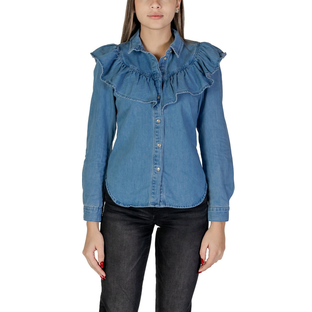 Camicia denim rouches