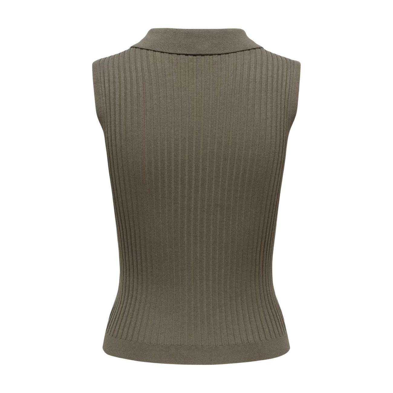 Top a costine verde militare con zip