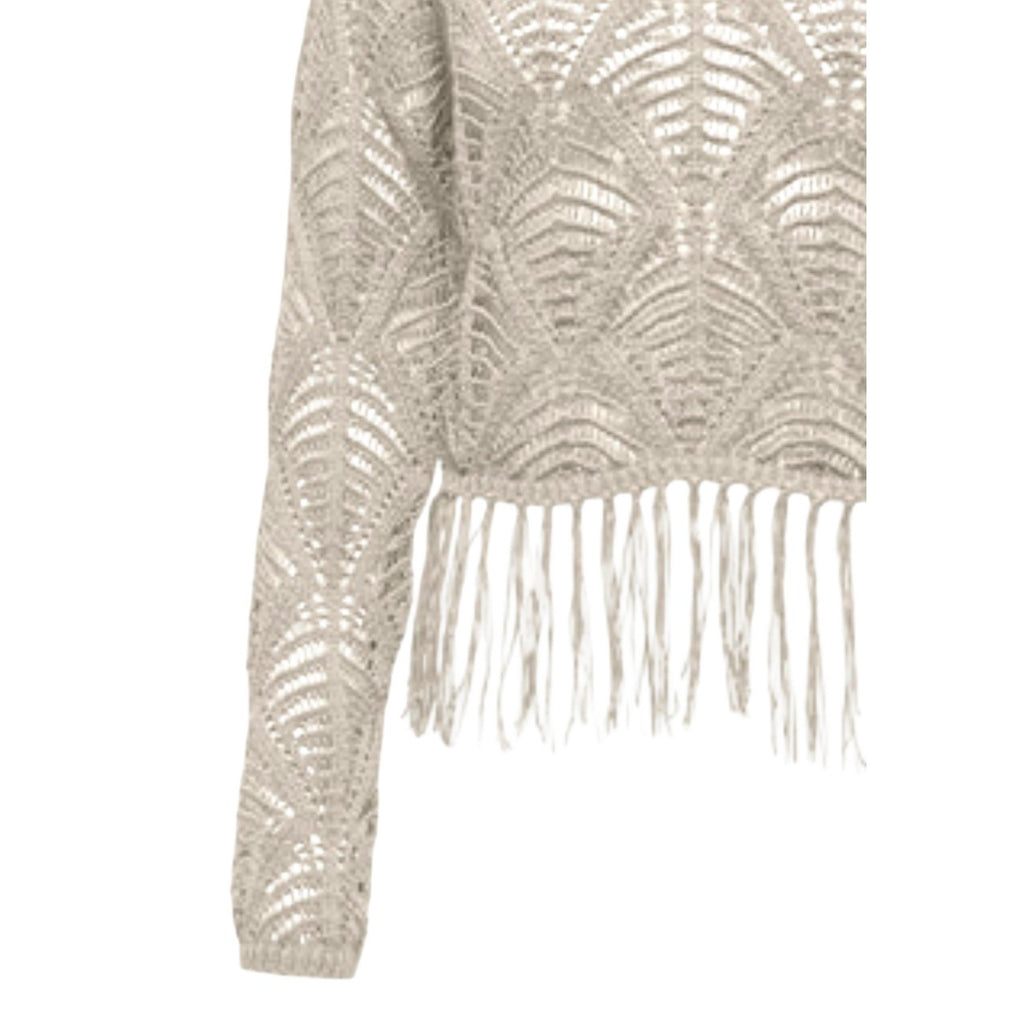 Maglia traforata con frange