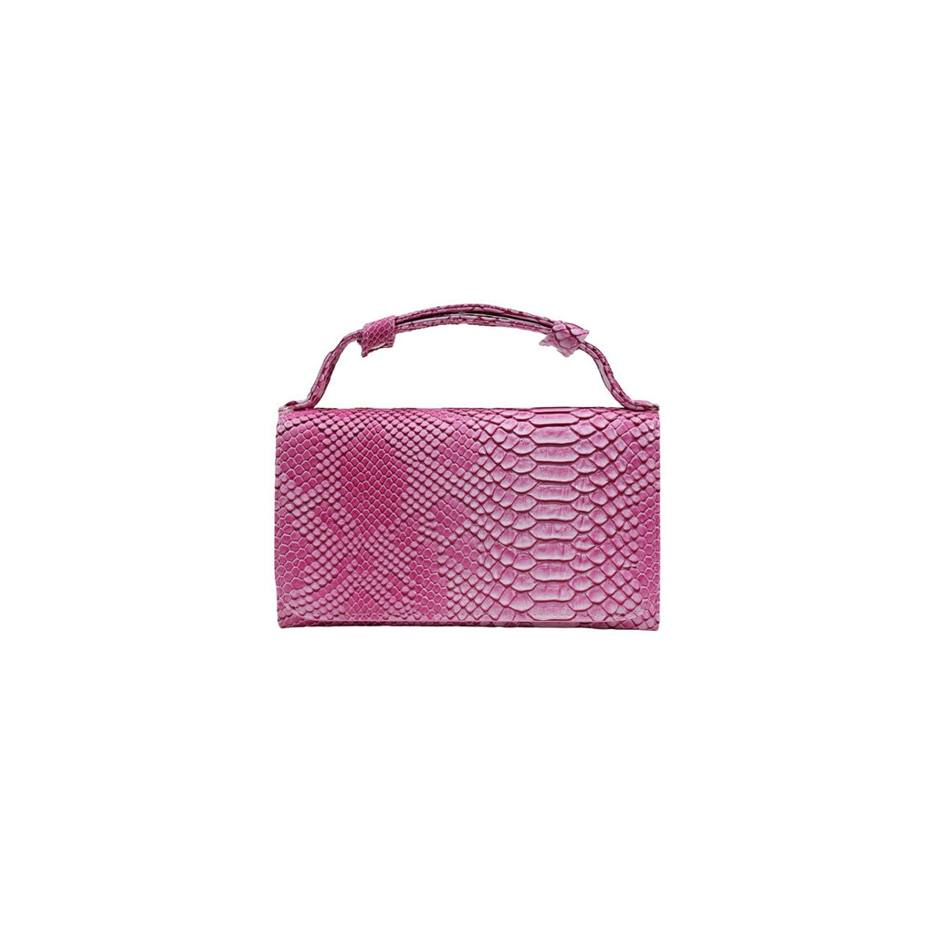Borsa mini fucsia effetto pitonato
