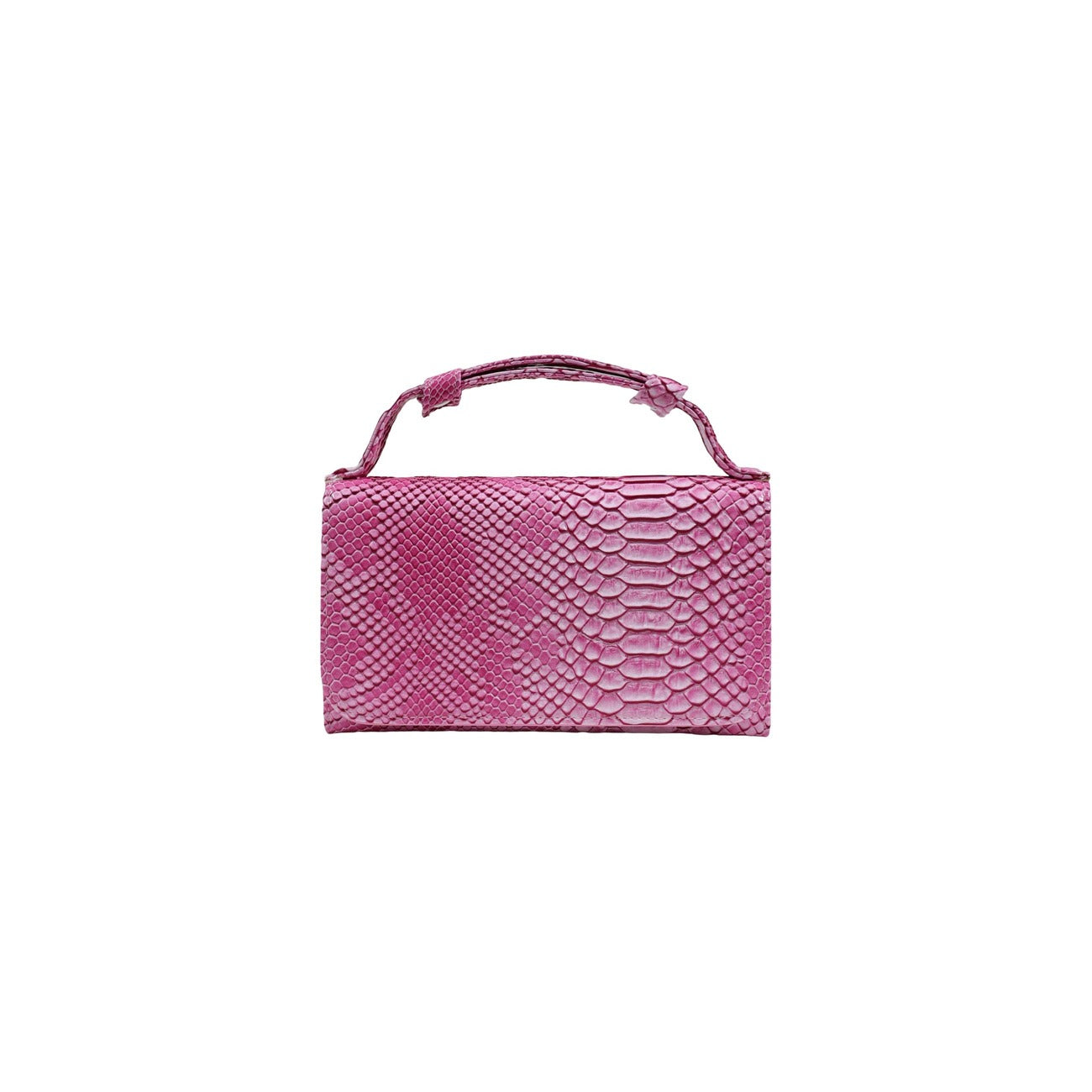 Borsa mini fucsia effetto pitonato