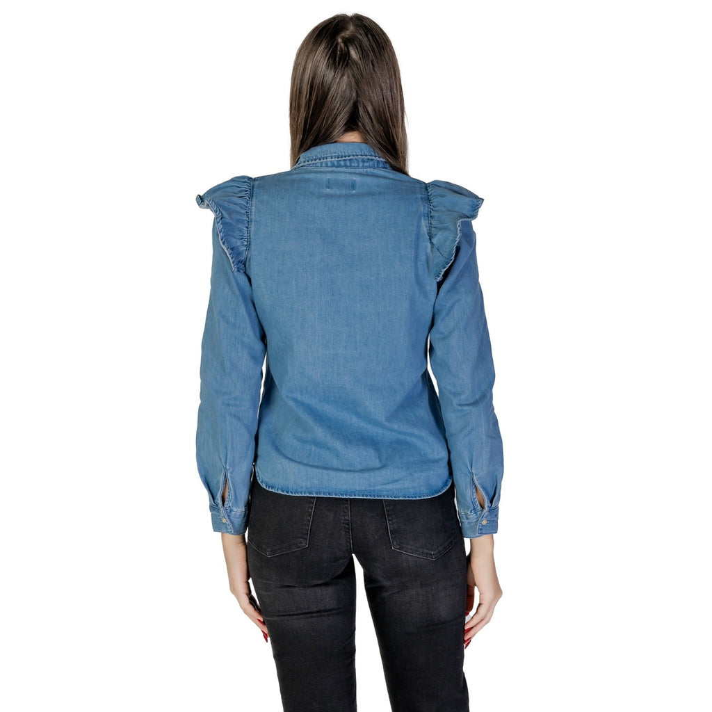 Camicia denim rouches